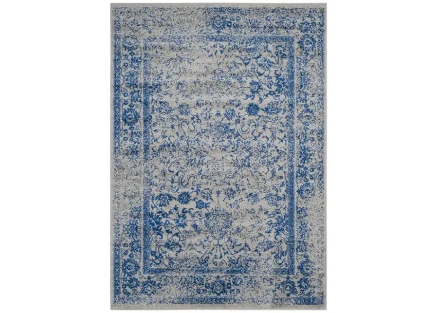 Adirondack Contemporary Grey / Blue 4' X 6' Powerloomed Rug