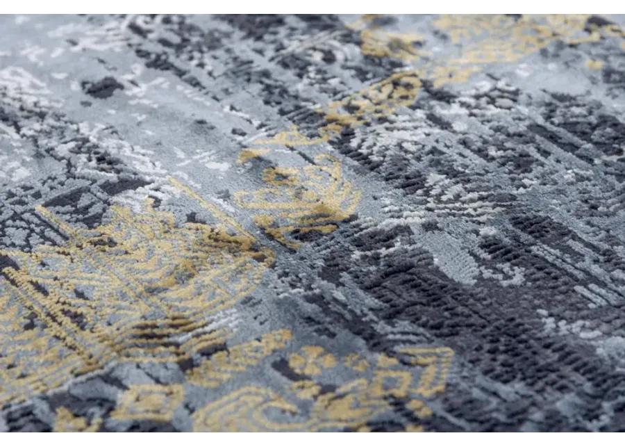 Emerge Gray/Black  Polyester 2'7" x 9'6" Runner Rug