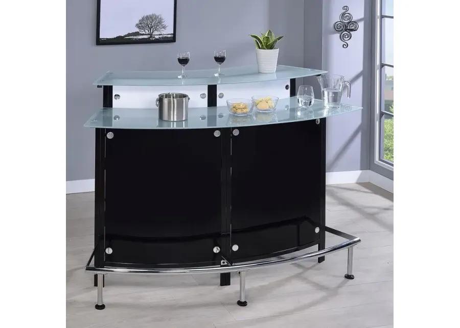 Keystone Glass Top Bar Unit Black