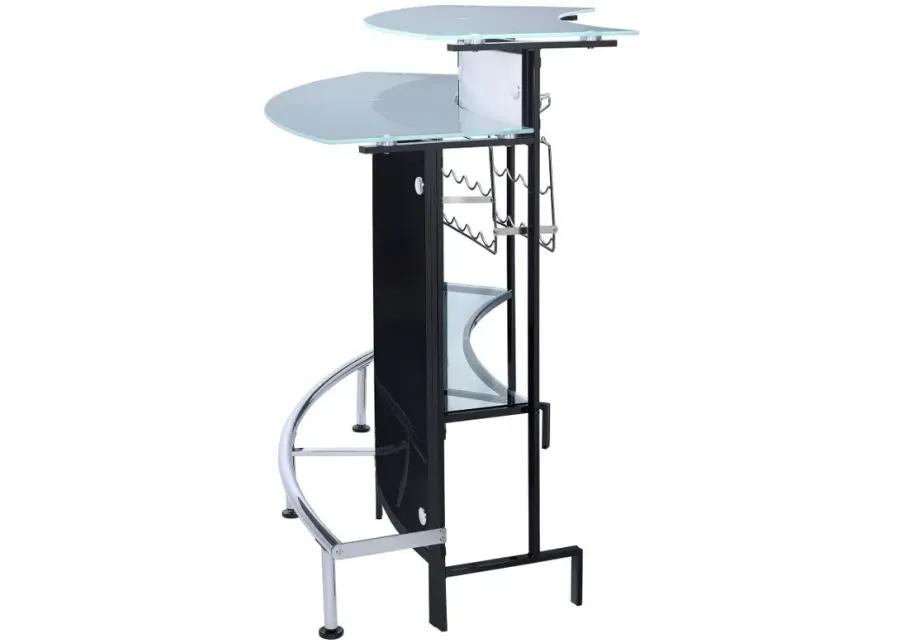 Keystone Glass Top Bar Unit Black