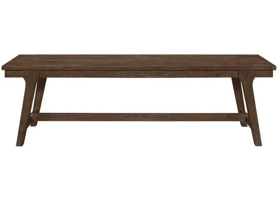 Reynolds Rectangular Trestle Base Dining Bench Brown Oak