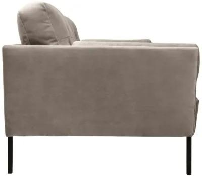 Michalina 84" Fossil Gray Velvet Sofa with Black Metal Legs