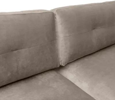 Michalina 84" Fossil Gray Velvet Sofa with Black Metal Legs