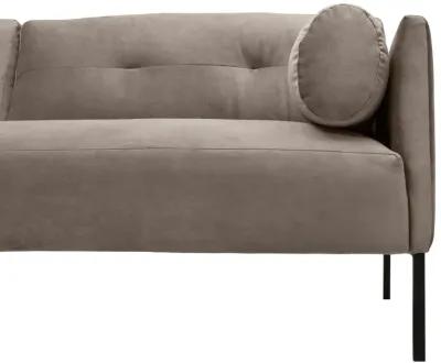 Michalina 84" Fossil Gray Velvet Sofa with Black Metal Legs