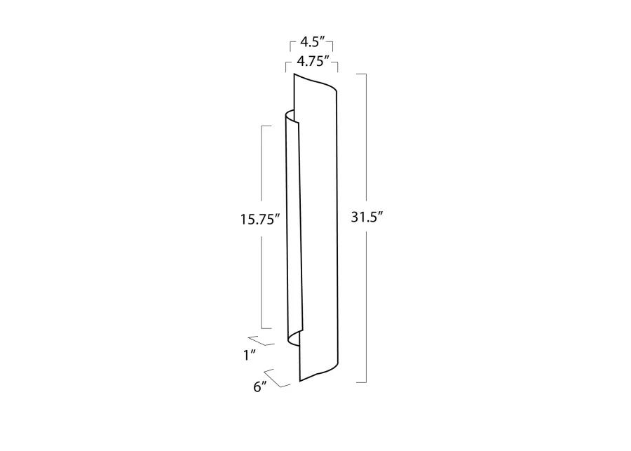 Flute Natural Brass Sconce