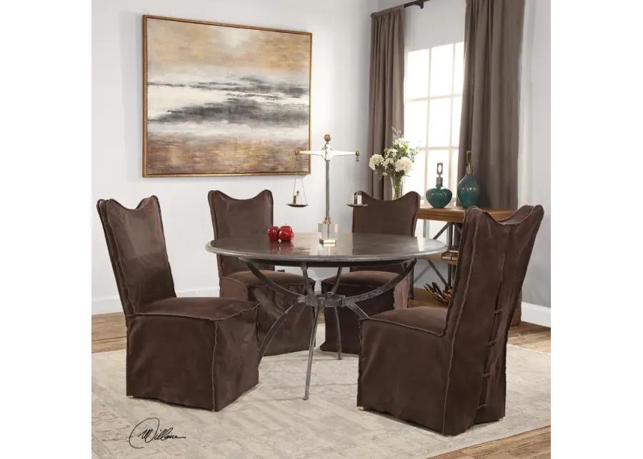 Delroy Armless Chairs, Chocolate, Set Of 2