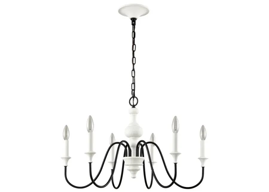 Val de Loire 28" Wide 6-Light Chandelier - White