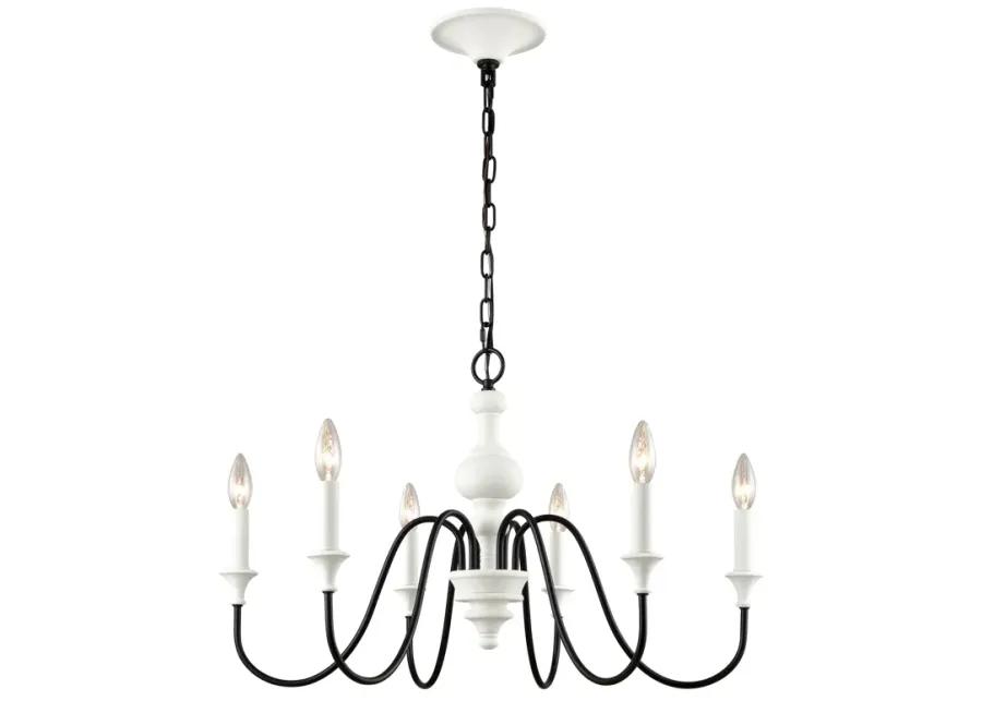 Val de Loire 28" Wide 6-Light Chandelier - White