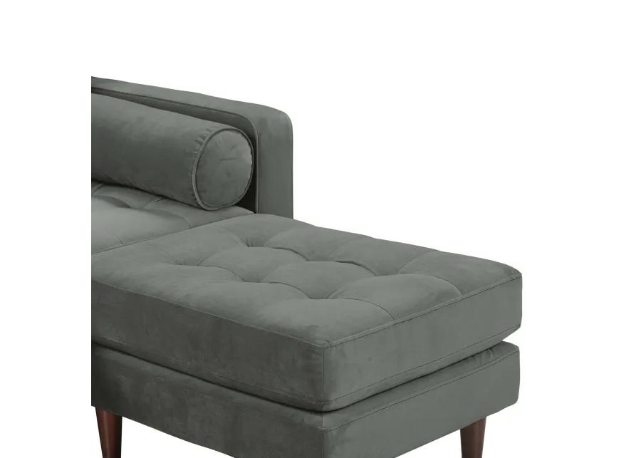 Cave Ash Gray Velvet Sectional