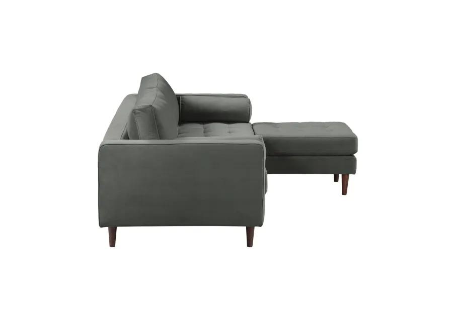 Cave Ash Gray Velvet Sectional