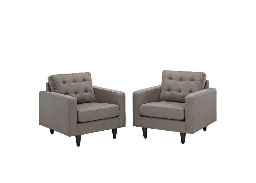 Empress Armchair Upholstered Fabric Set of 2