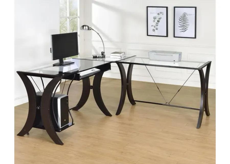 Monterey 3-piece L-shaped Computer Desk Set Cappuccino