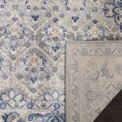 Brentwood 869 Light Grey / Blue 2' X 4' Accent Powerloomed Rug