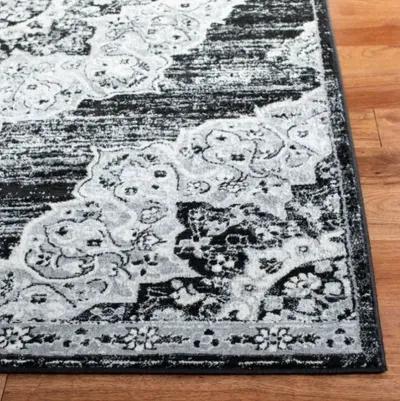 Brentwood 802 Black / Grey 8' X 10' Large Rectangle Powerloomed Rug