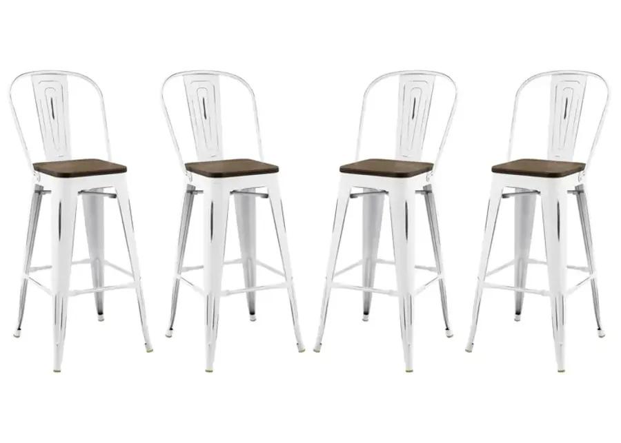 Promenade Bar Stool Metal Set of 4