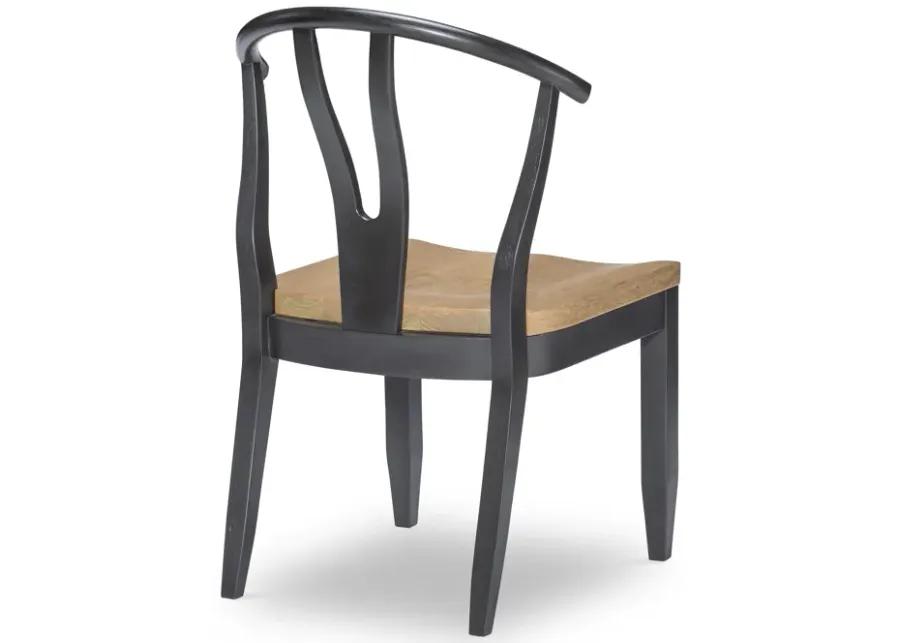 Franklin Side Chair Wishbone Back With Wood Seat (Black)