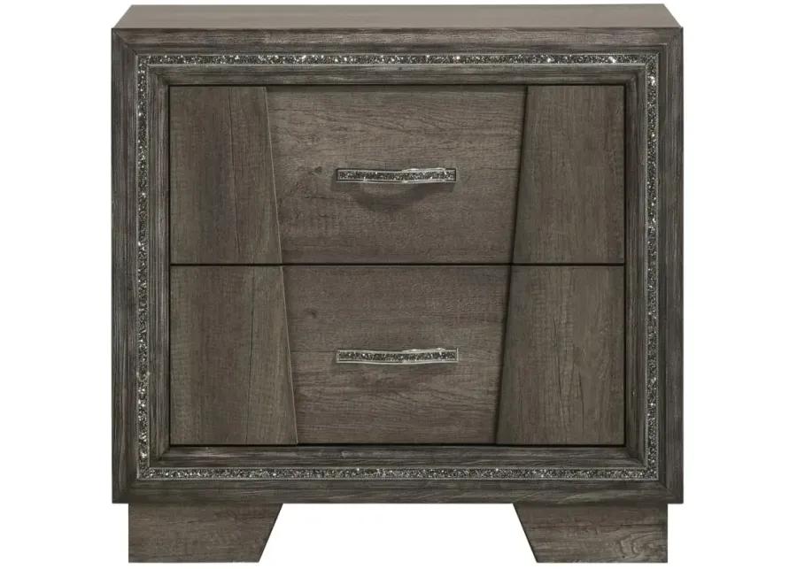 Janine 2-drawer Nightstand Grey