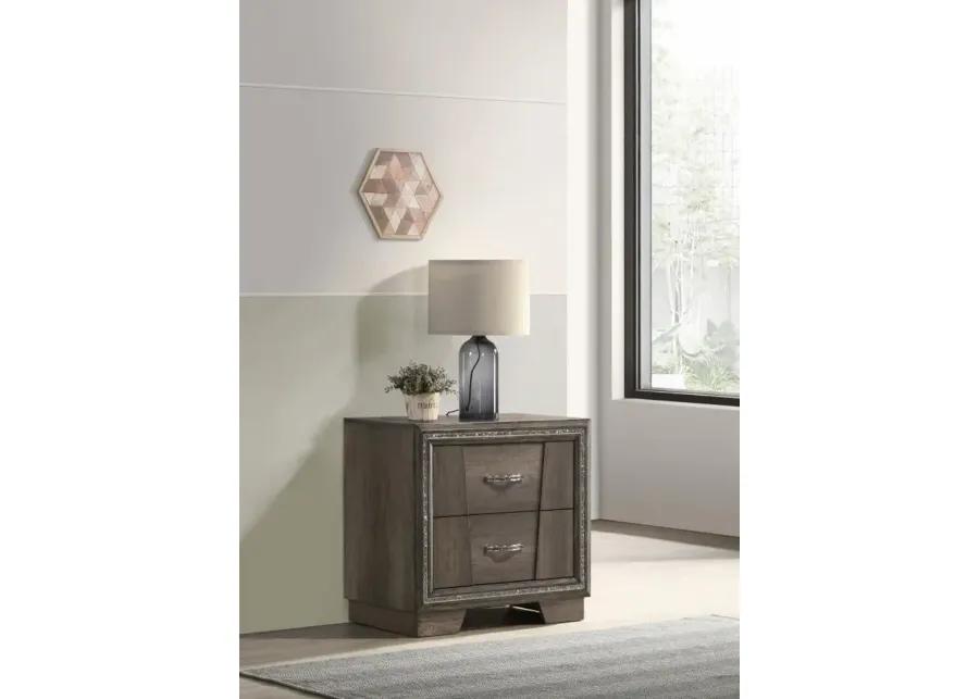 Janine 2-drawer Nightstand Grey