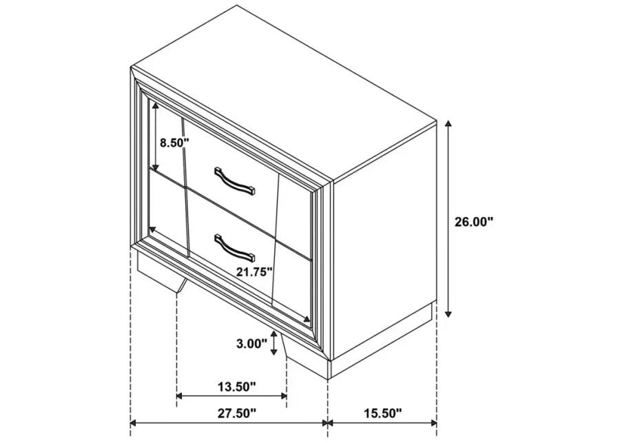 Janine 2-drawer Nightstand Grey