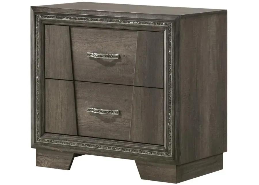 Janine 2-drawer Nightstand Grey