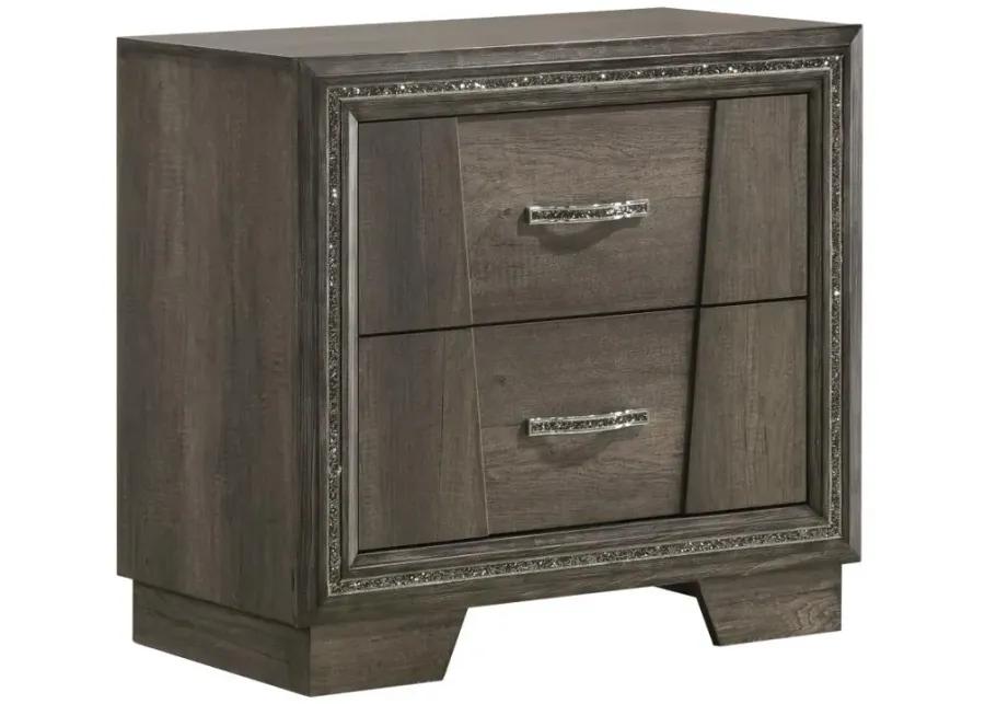 Janine 2-drawer Nightstand Grey