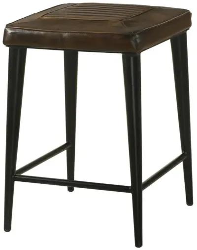 Alvaro Leather Upholstered Backless Counter Height Stool Antique Brown and Black (Set of 2)