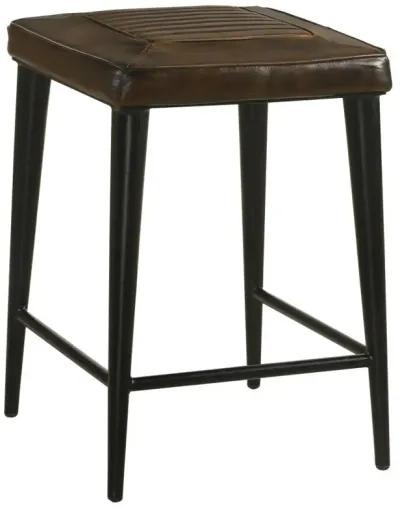 Alvaro Leather Upholstered Backless Counter Height Stool Antique Brown and Black (Set of 2)