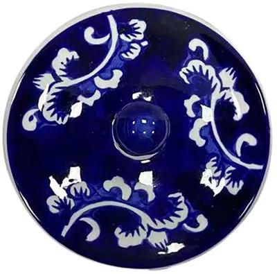 Cer, 6" 8oz Chinoiserie Scntd Candle W/lid,blu/wht