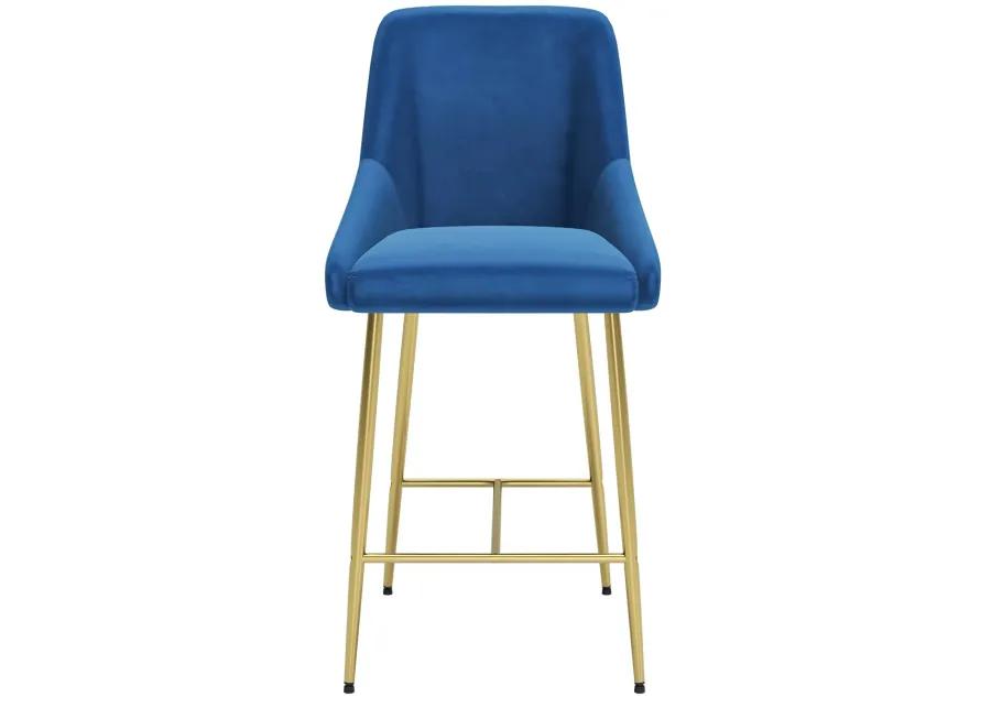 Madelaine Counter Stool Navy Blue & Gold