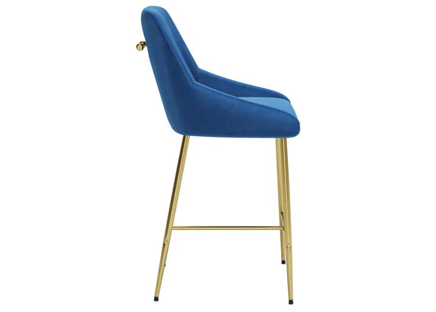 Madelaine Counter Stool Navy Blue & Gold