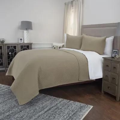 Taupe Queen Solid Taupe Quilt