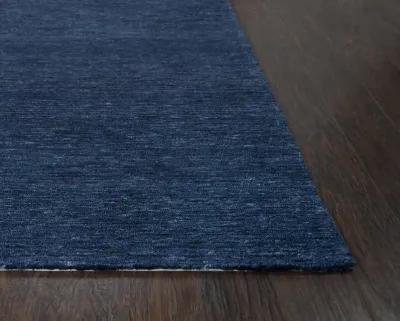 Mason Park Blue Solid/Tone on Tone Recycled Polyester 8'6" x 11'6" Rectangle Rug