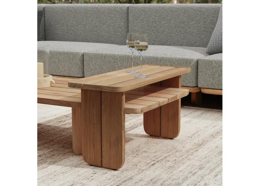 Hudson 31" Teak Wood Outdoor Coffee Table in Natural Tone