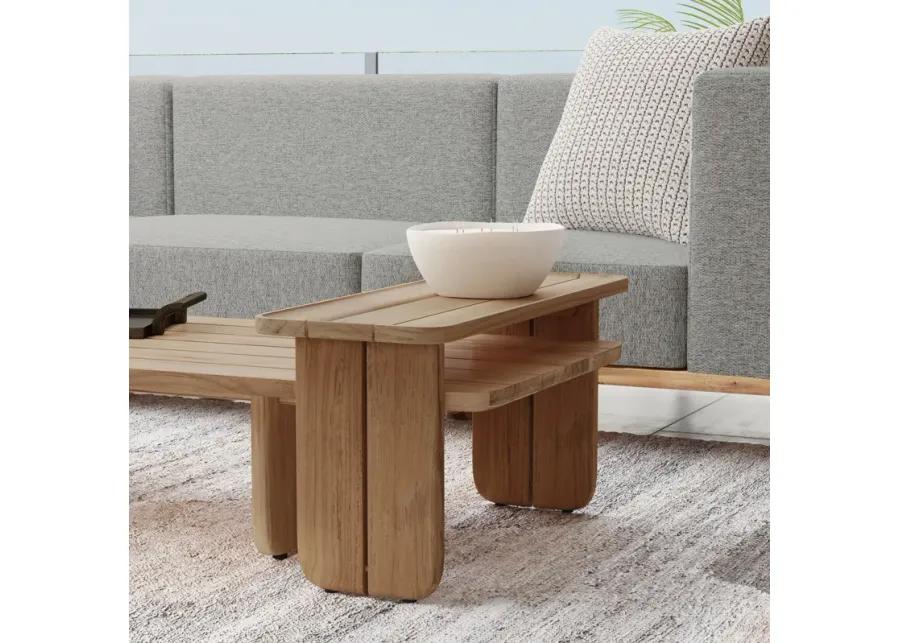 Hudson 31" Teak Wood Outdoor Coffee Table in Natural Tone