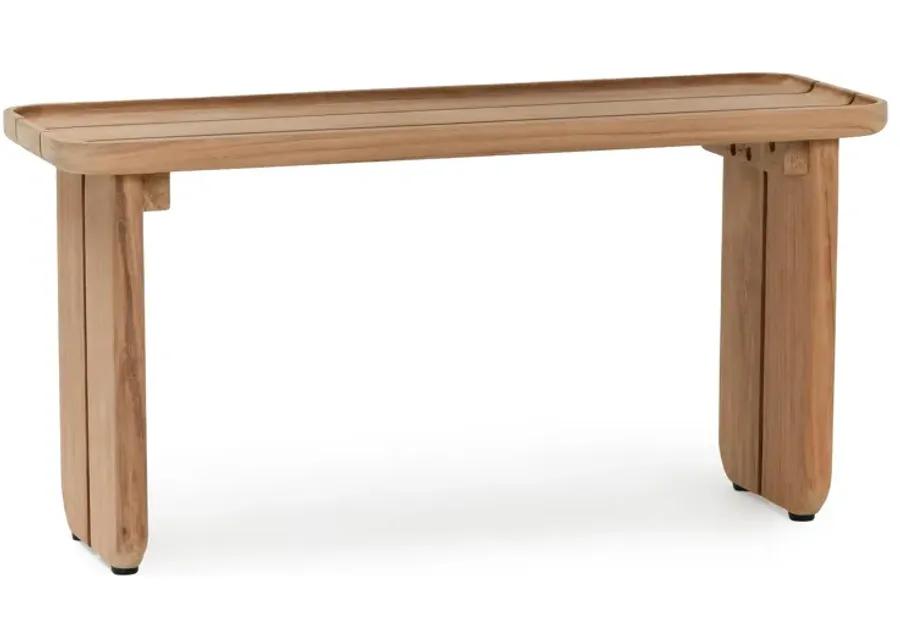 Hudson 31" Teak Wood Outdoor Coffee Table in Natural Tone