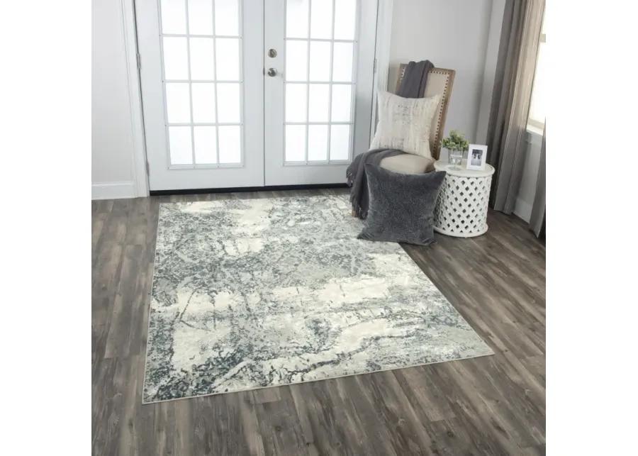 Chelsea Cream/Gray Abstract Polyester 5'3" x 7'6" Rectangle Rug