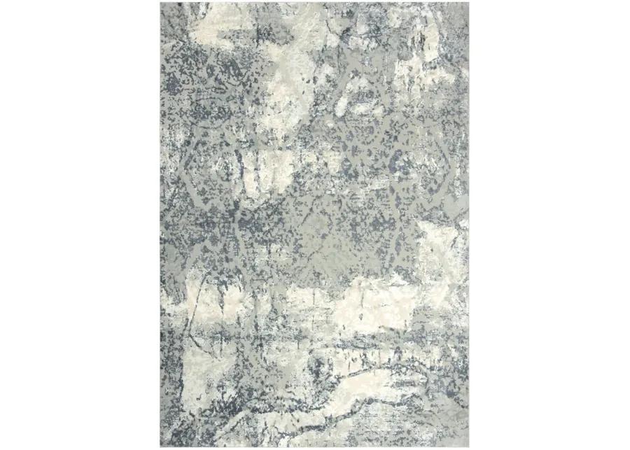 Chelsea Cream/Gray Abstract Polyester 5'3" x 7'6" Rectangle Rug