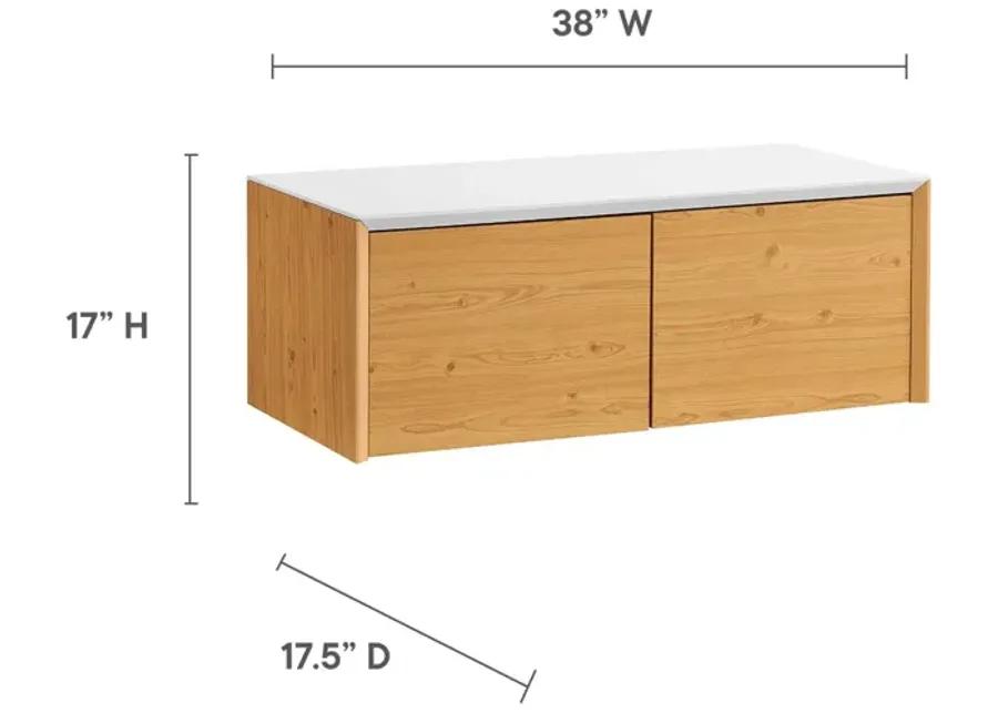 Kinetic 49" Wall-Mount Office Desk With Cabinet and Shelf