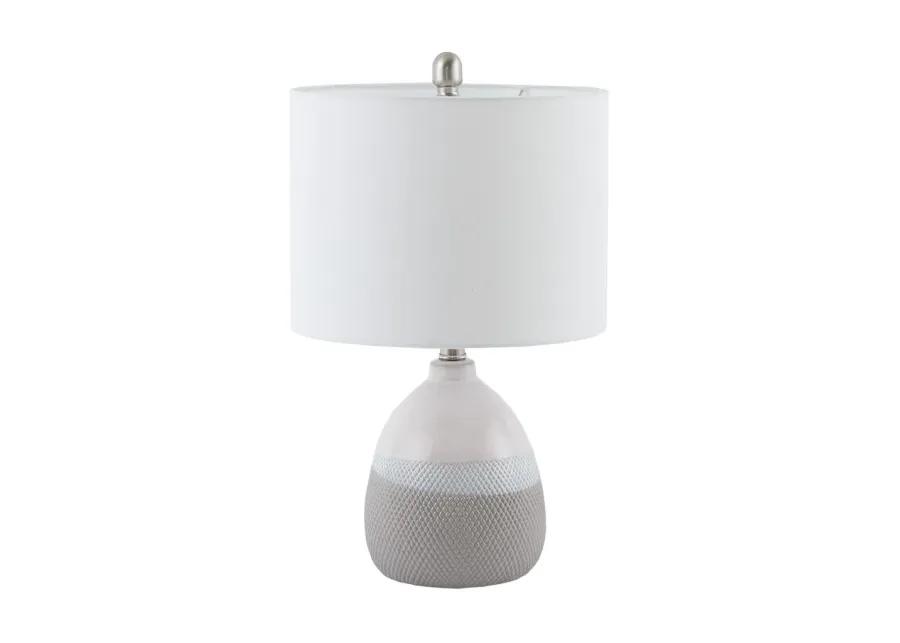 510 Design Driggs Ivory/Grey Ceramic Textured Table Lamp