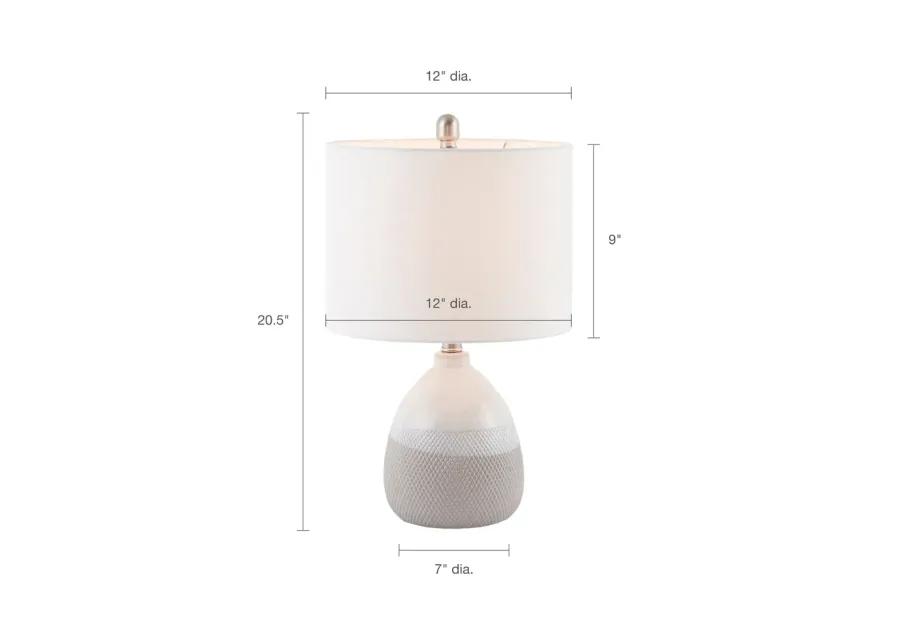 510 Design Driggs Ivory/Grey Ceramic Textured Table Lamp