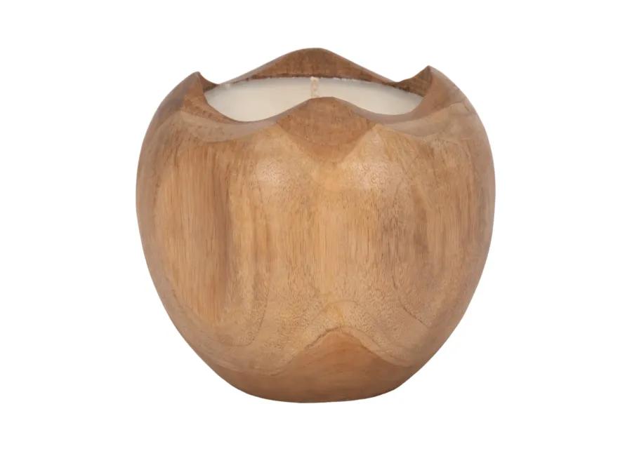 Teak, 8" Round Candle, Natural