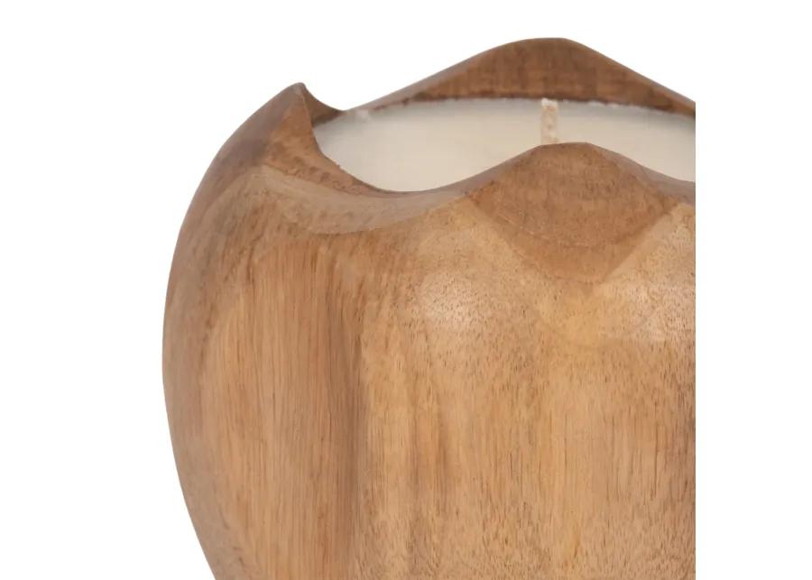 Teak, 8" Round Candle, Natural