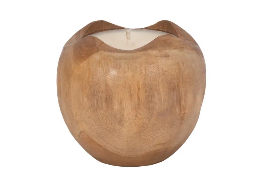 Teak, 8" Round Candle, Natural