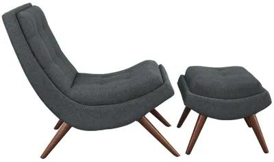 Ramp Upholstered Fabric Lounge Chair Set