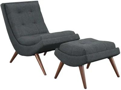 Ramp Upholstered Fabric Lounge Chair Set