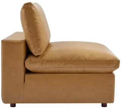 Commix Down Filled Overstuffed Vegan Leather Armless Chair