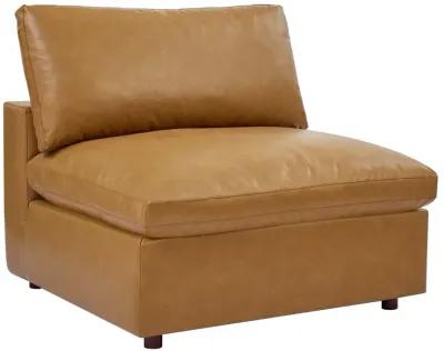 Commix Down Filled Overstuffed Vegan Leather Armless Chair