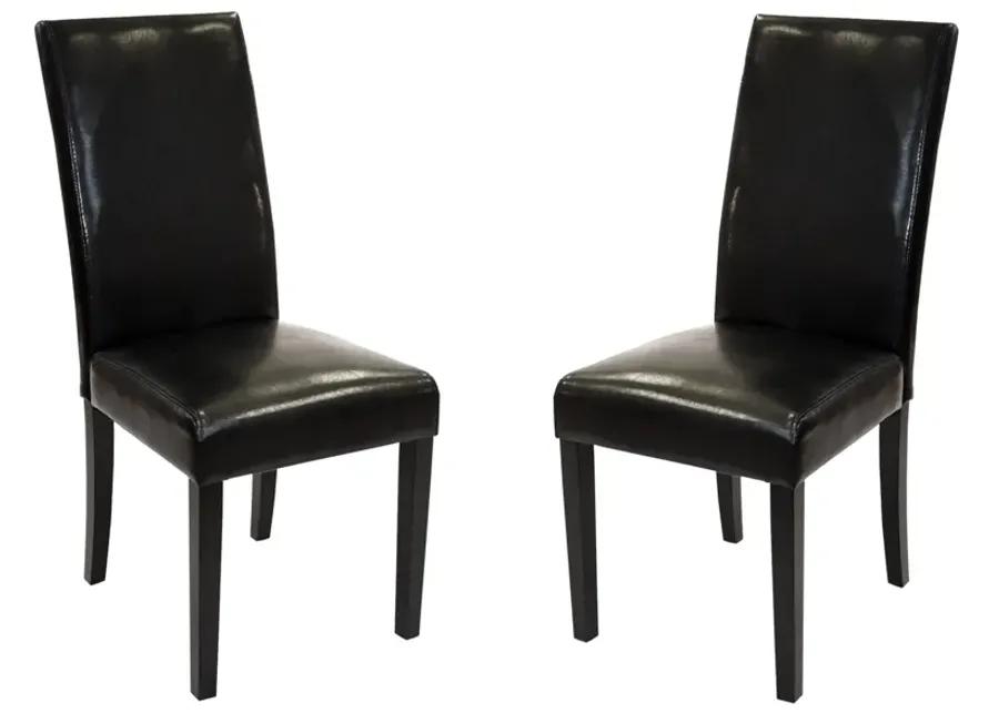 Black Bonded Leather Side Chair Md-014 - Set of 2