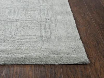 Fifth Avenue Gray Squares Wool 5' x 8' Rectangle Rug