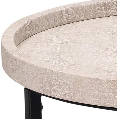 Maddox Faux Shagreen Nesting Tables (Set of 3), Cream